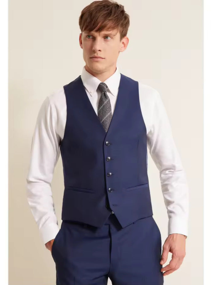 Mercerized wool men's suit vest