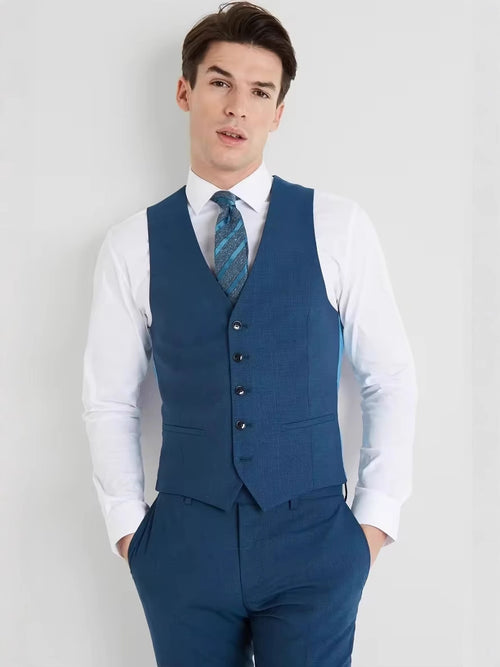 Mercerized wool men's suit vest